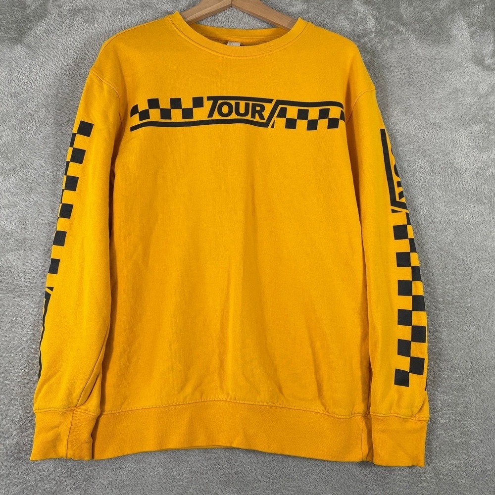 Justin Bieber Purpose Tour Sweatshirt Mens Small Yellow Graphic Tour Merch